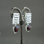 Almandine Garnet Culet Earrings in Sterling Silver