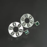 Green Tourmaline Culet Cirque Earrings in Sterling Silver