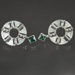 Green Tourmaline Culet Cirque Earrings in Sterling Silver