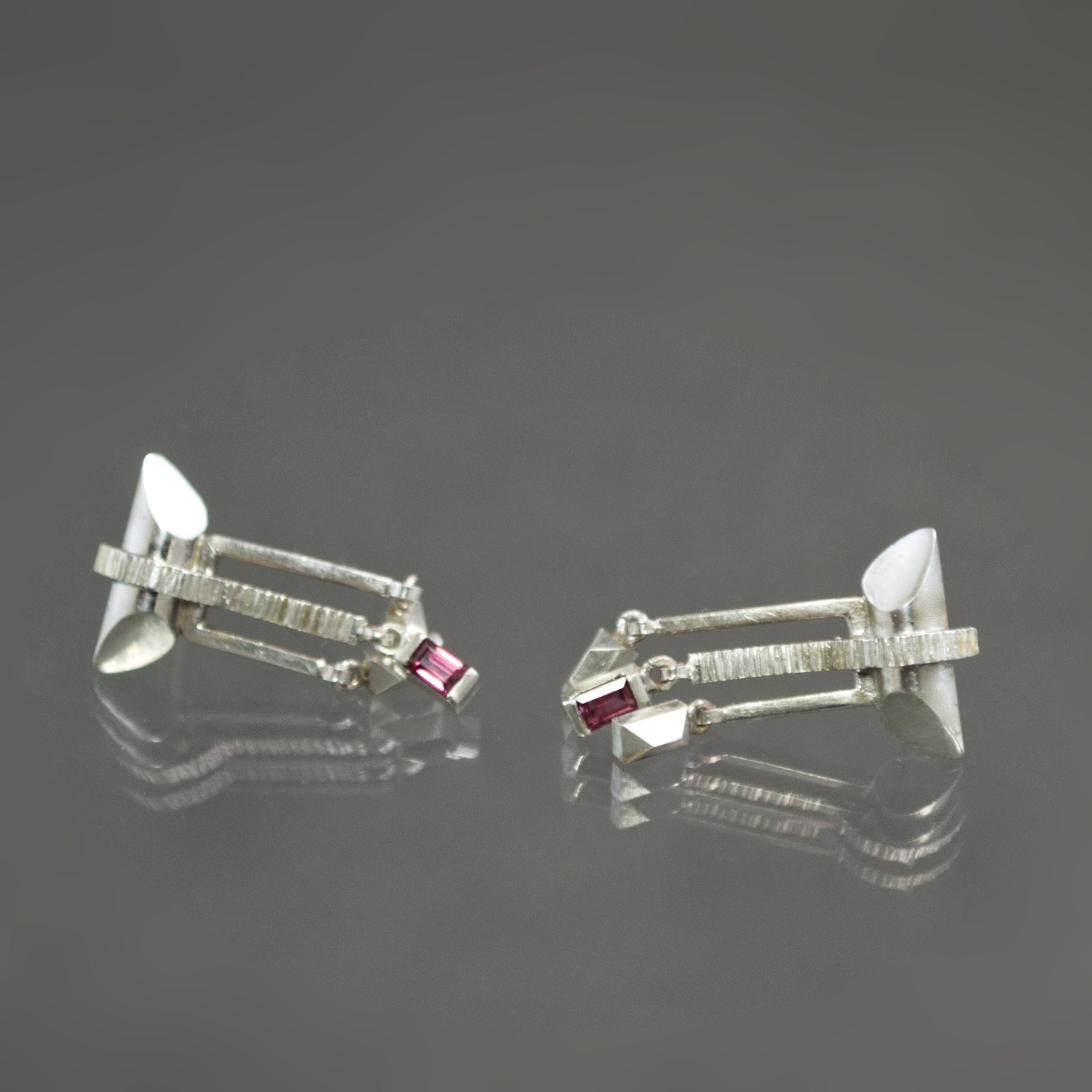 Pink Sapphire Pagoda Earrings