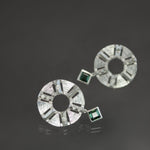 Green Tourmaline Culet Cirque Earrings in Sterling Silver