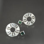 Green Tourmaline Culet Cirque Earrings in Sterling Silver