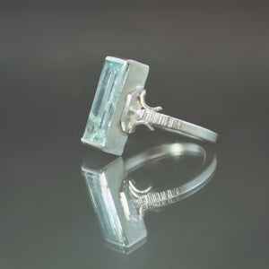 Aquamarine Bracket Ring - Size 7.75