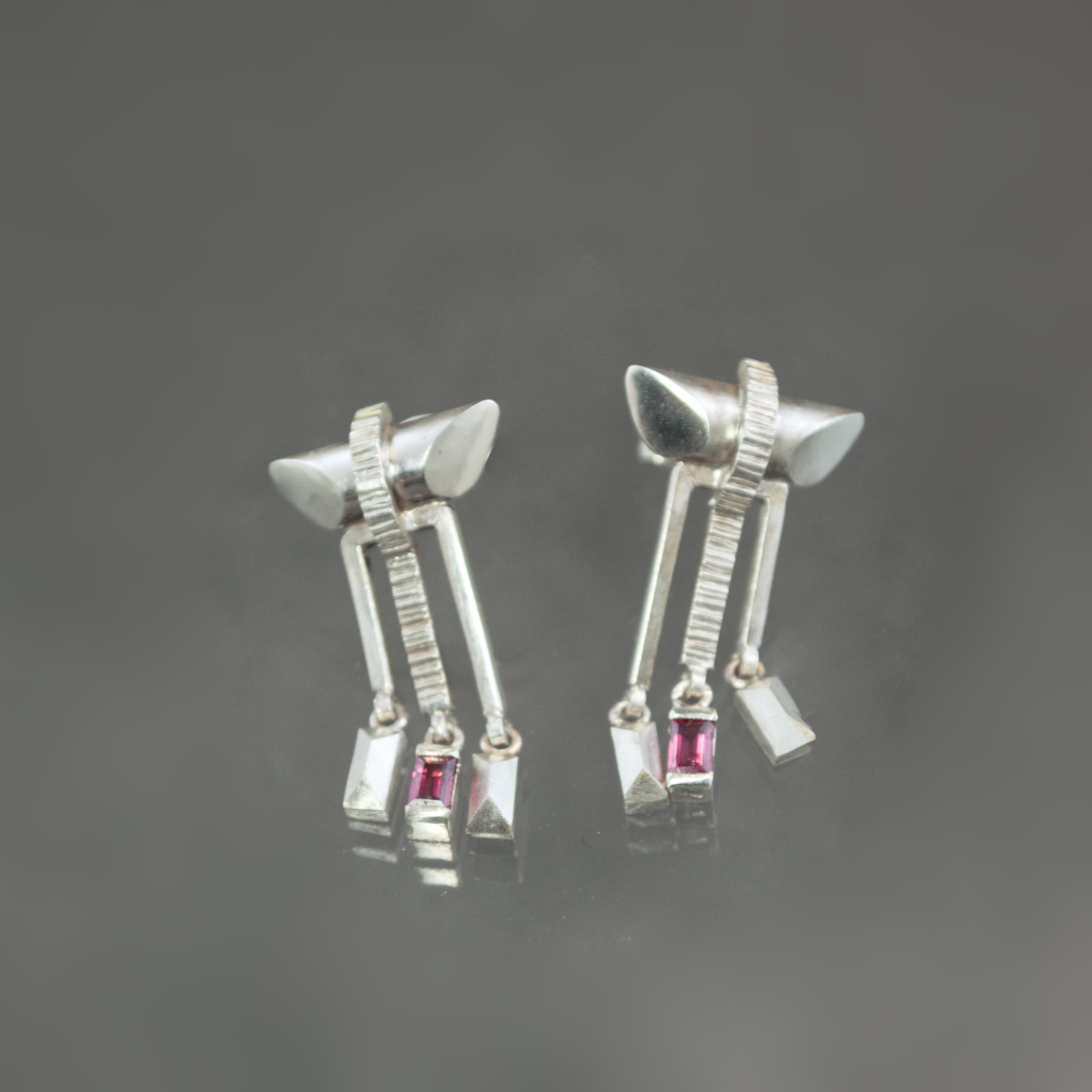 Pink Sapphire Pagoda Earrings