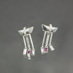Pink Sapphire Pagoda Earrings
