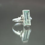 Aquamarine Bracket Ring - Size 7.75