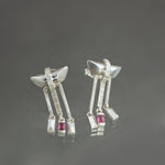 Pink Sapphire Pagoda Earrings