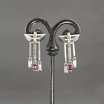 Pink Sapphire Pagoda Earrings