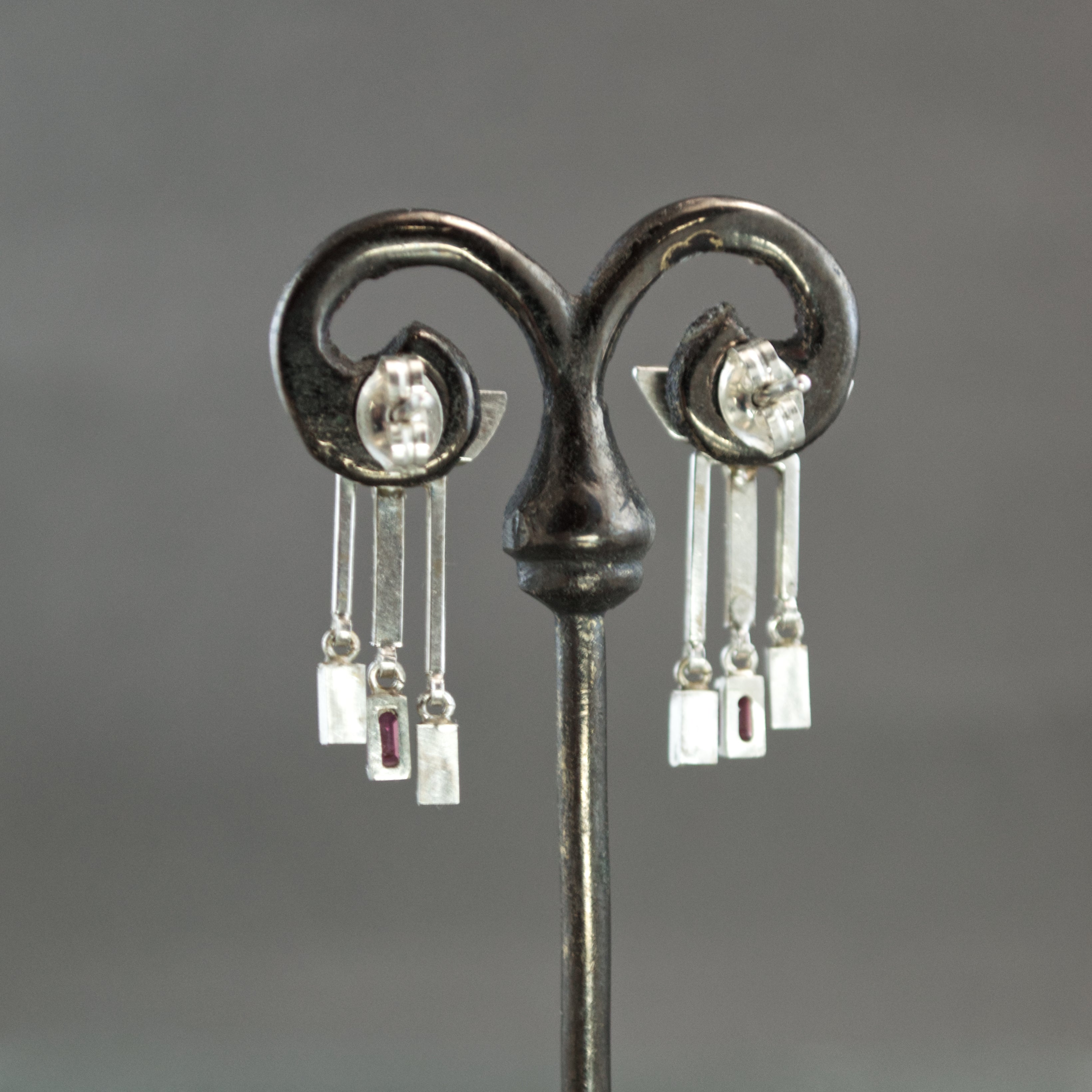 Pink Sapphire Pagoda Earrings