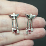 Pink Sapphire Pagoda Earrings