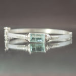 Aquamatine Retro Tank Hinged Bangle