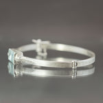 Aquamatine Retro Tank Hinged Bangle