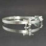 Aquamatine Retro Tank Hinged Bangle