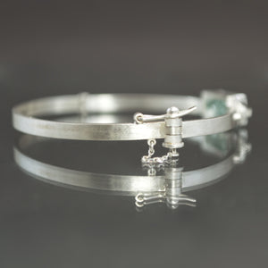 Aquamatine Retro Tank Hinged Bangle