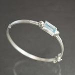 Aquamatine Retro Tank Hinged Bangle