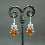 Spessartine Garnet Culet Dangles in Sterling Silver