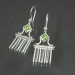 Peridot and Mint Sapphire Neoclassical Fringe Earrings