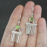 Peridot and Mint Sapphire Neoclassical Fringe Earrings