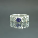 Indigo Star Sapphire Culet Screen Ring in Sterling SIlver - Size 7.75