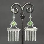 Peridot and Mint Sapphire Neoclassical Fringe Earrings