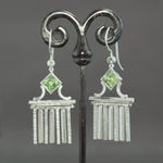 Peridot and Mint Sapphire Neoclassical Fringe Earrings