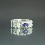 Indigo Star Sapphire Culet Screen Ring in Sterling SIlver - Size 7.75