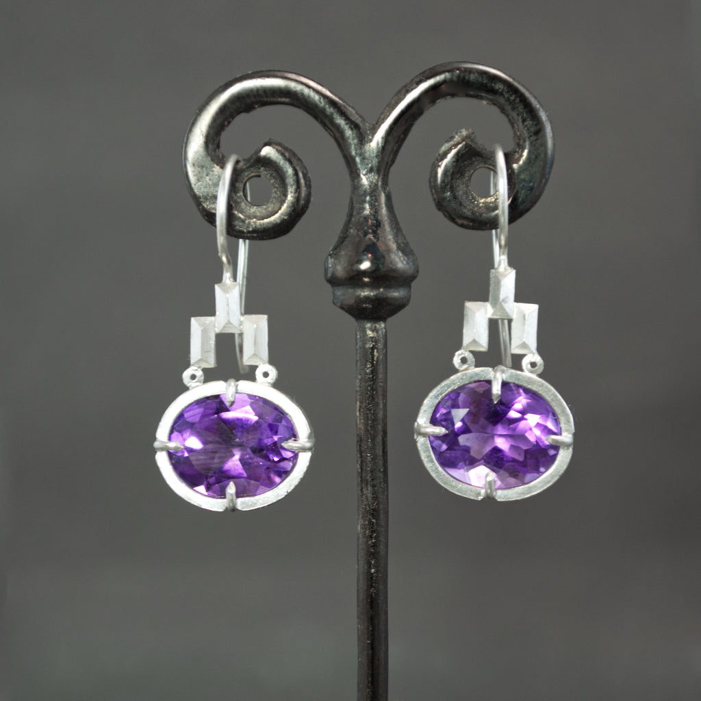 Amethyst Culet Earrings