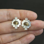 Garnet Sconce Earrings