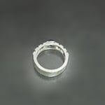 Indigo Star Sapphire Culet Screen Ring in Sterling SIlver - Size 7.75