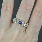 Indigo Star Sapphire Culet Screen Ring in Sterling SIlver - Size 7.75