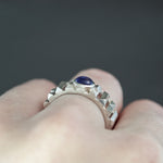 Indigo Star Sapphire Culet Screen Ring in Sterling SIlver - Size 7.75