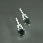 Indicolite Tourmaline Slice Earrings