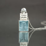 Aquamarine Culet Screen Pendant in Sterling Silver