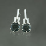 Indicolite Tourmaline Slice Earrings