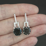 Indicolite Tourmaline Slice Earrings