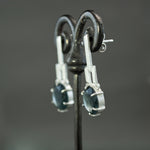 Indicolite Tourmaline Slice Earrings