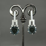Indicolite Tourmaline Slice Earrings