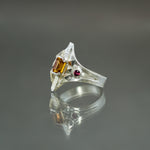 Spessartine and Sapphire Ring - Size 6.5