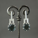 Indicolite Tourmaline Slice Earrings