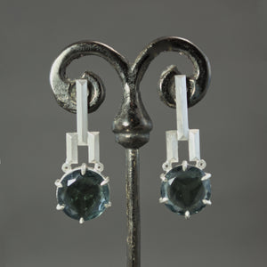 Indicolite Tourmaline Slice Earrings