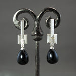 Onyx Drop Culet Earrings