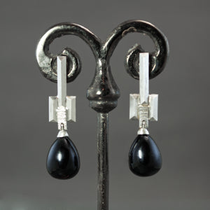Onyx Drop Culet Earrings