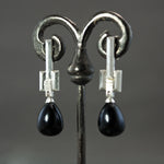 Onyx Drop Culet Earrings