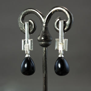Onyx Drop Culet Earrings