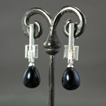 Onyx Drop Culet Earrings