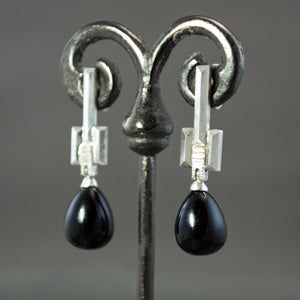 Onyx Drop Culet Earrings