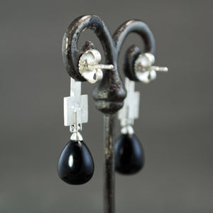 Onyx Drop Culet Earrings