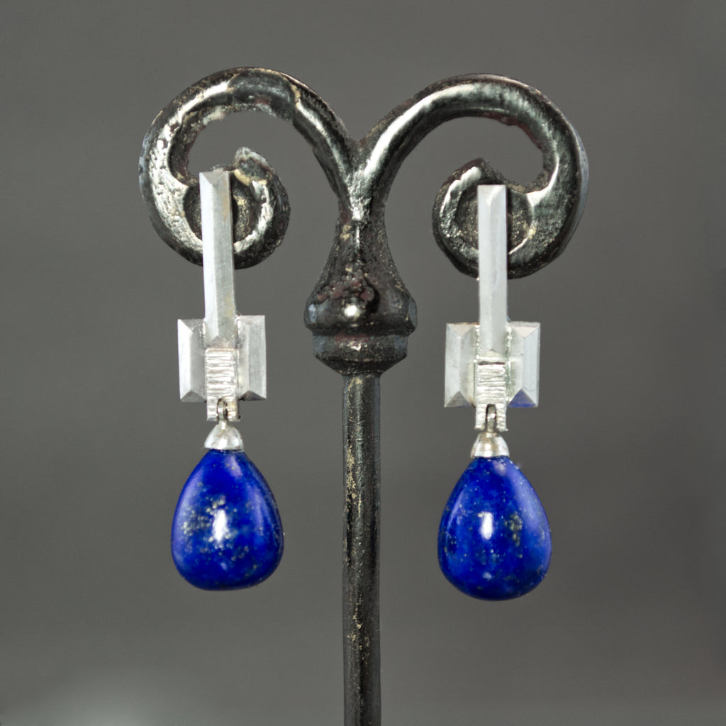 Lapis Drop Culet Earrings