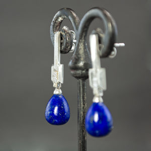 Lapis Drop Culet Earrings