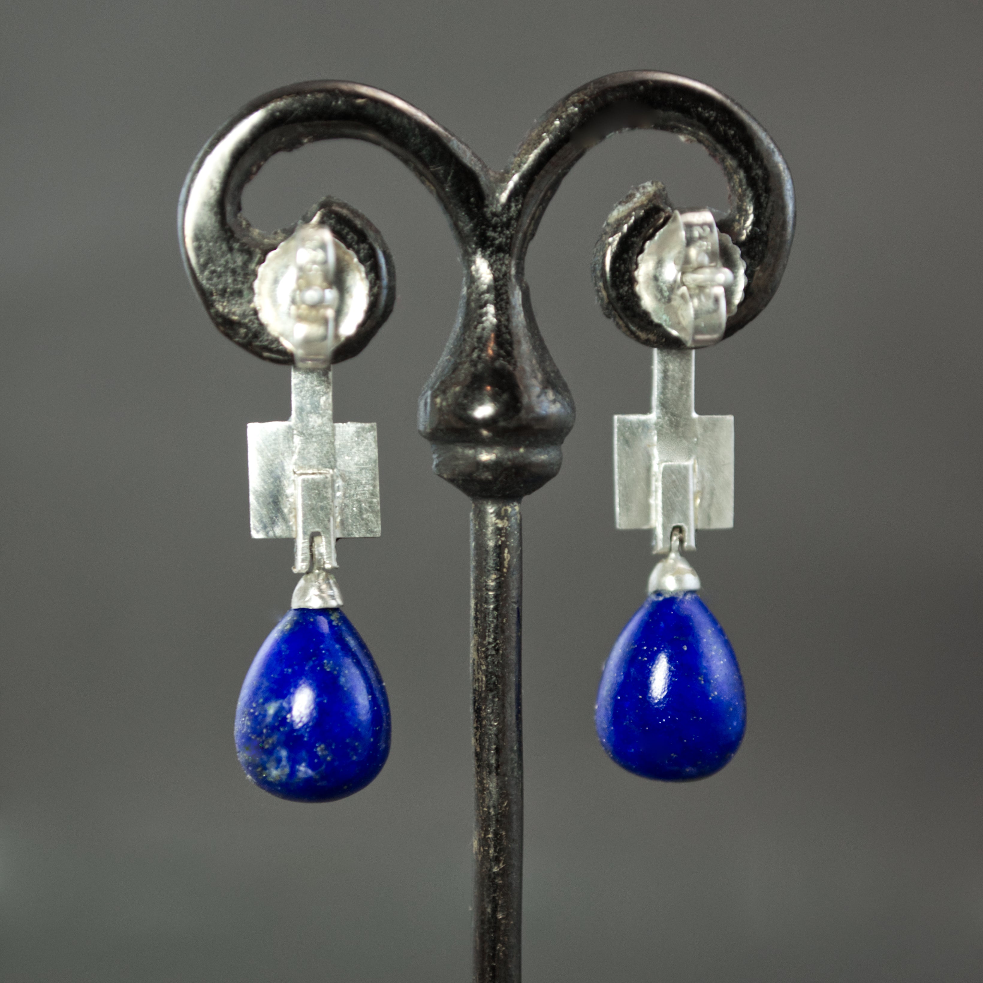 Lapis Drop Culet Earrings